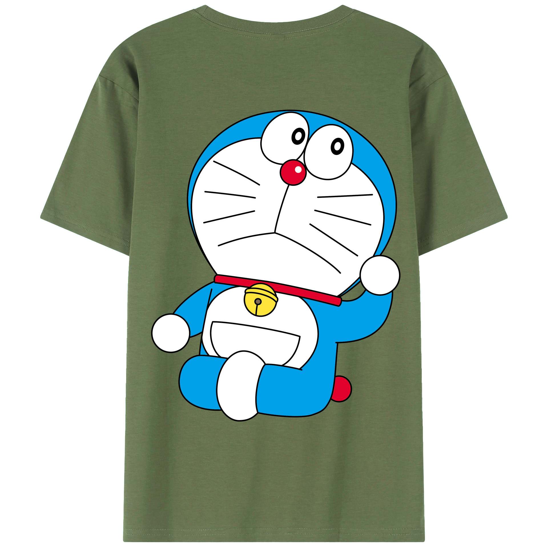 （画像用） ドラえもん Doraemon 綿100％ メンズ半袖Tシャツ（バックプリント） 通気性